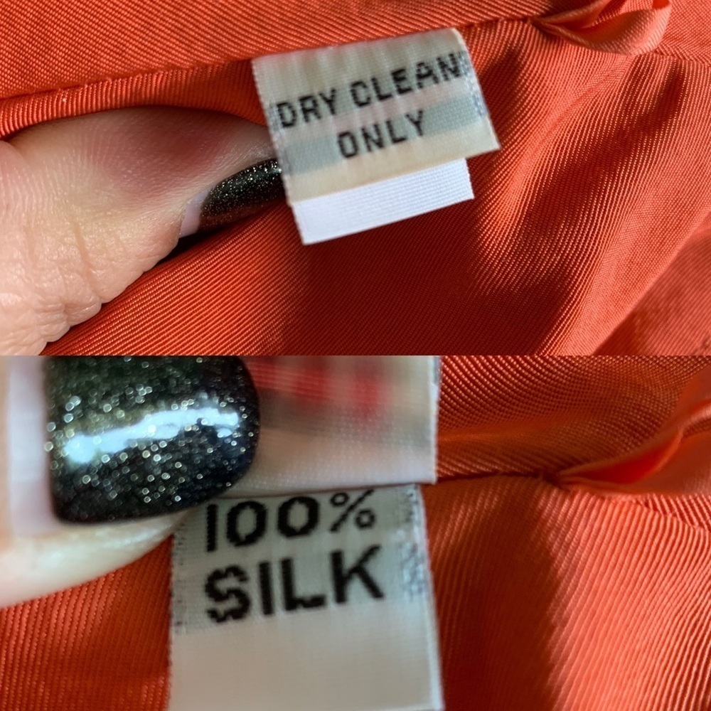 Roland Nivelais Orange Silk Dress - Picture 7 of 8
